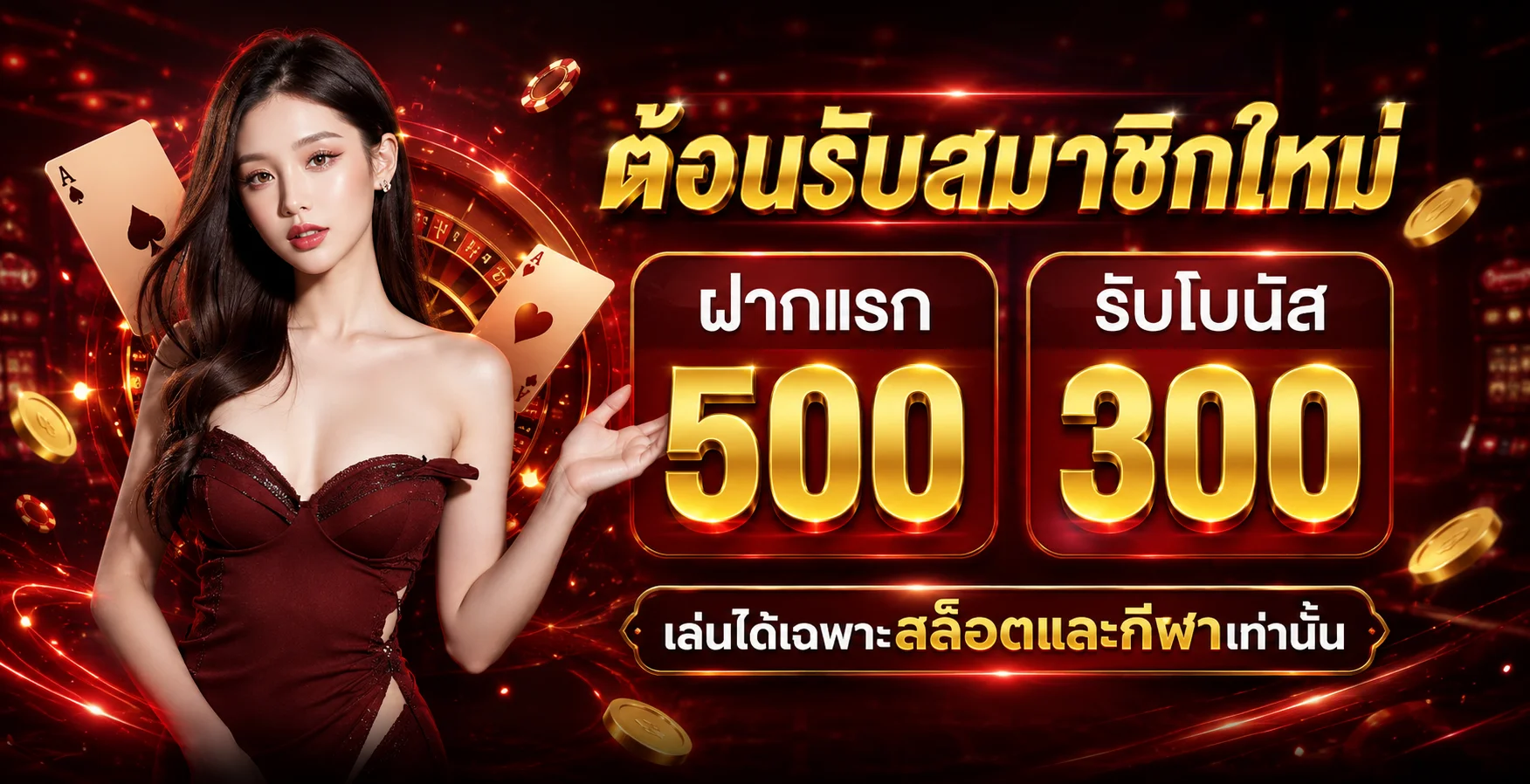 ภาพโปรโมชั่นเกม Vagas42 พร้อมตัวละครสล็อตและเอฟเฟกต์สีแดง